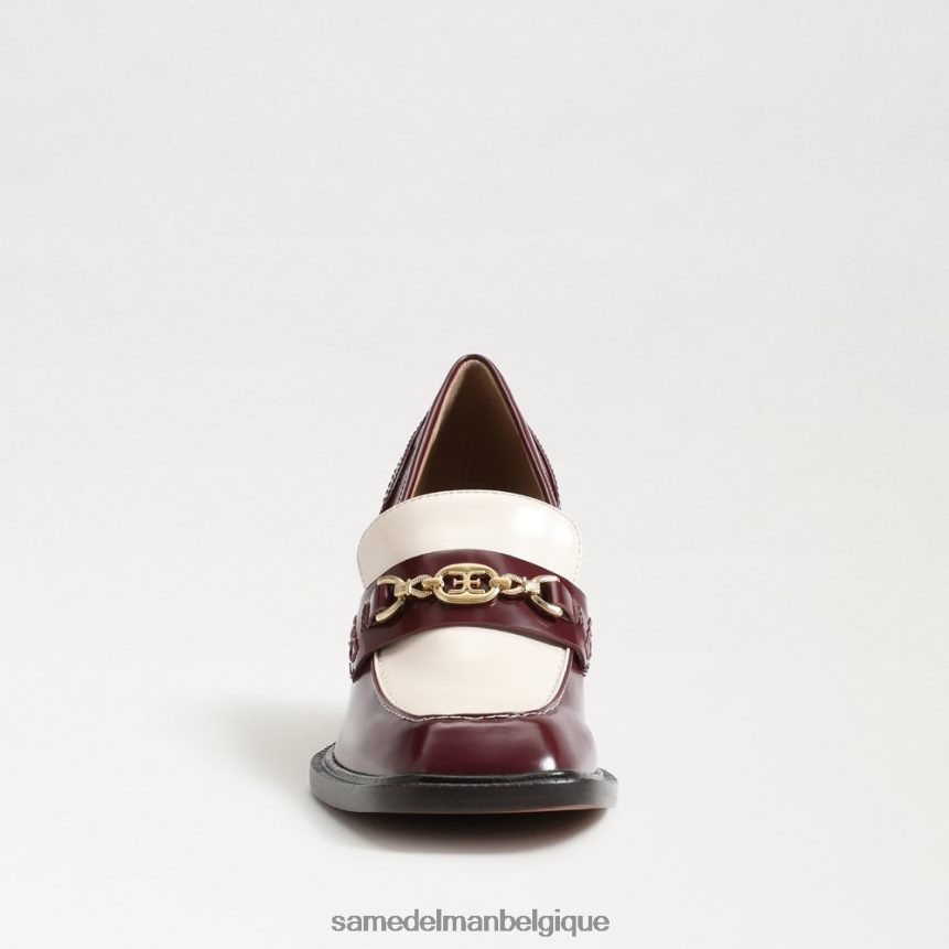 mocassins à talon bloc quincy Sam Edelman femmes syrah/ivoire moderne JZ0XZ0629 chaussure