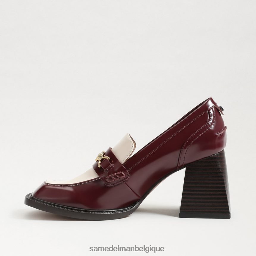 mocassins à talon bloc quincy Sam Edelman femmes syrah/ivoire moderne JZ0XZ0629 chaussure