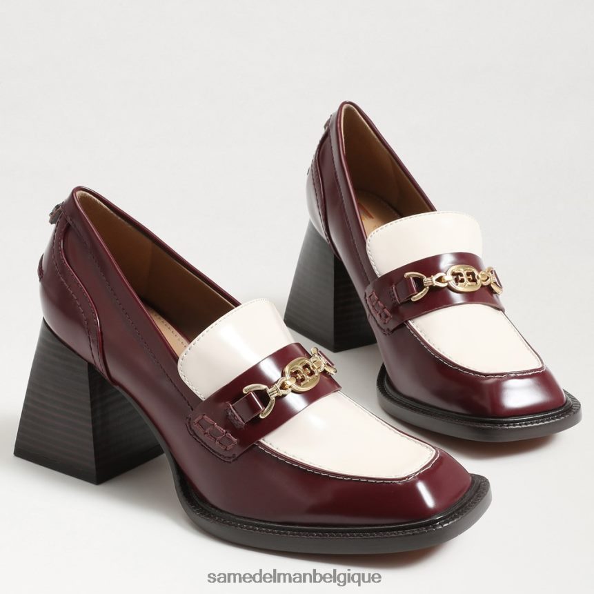 mocassins à talon bloc quincy Sam Edelman femmes syrah/ivoire moderne JZ0XZ0629 chaussure