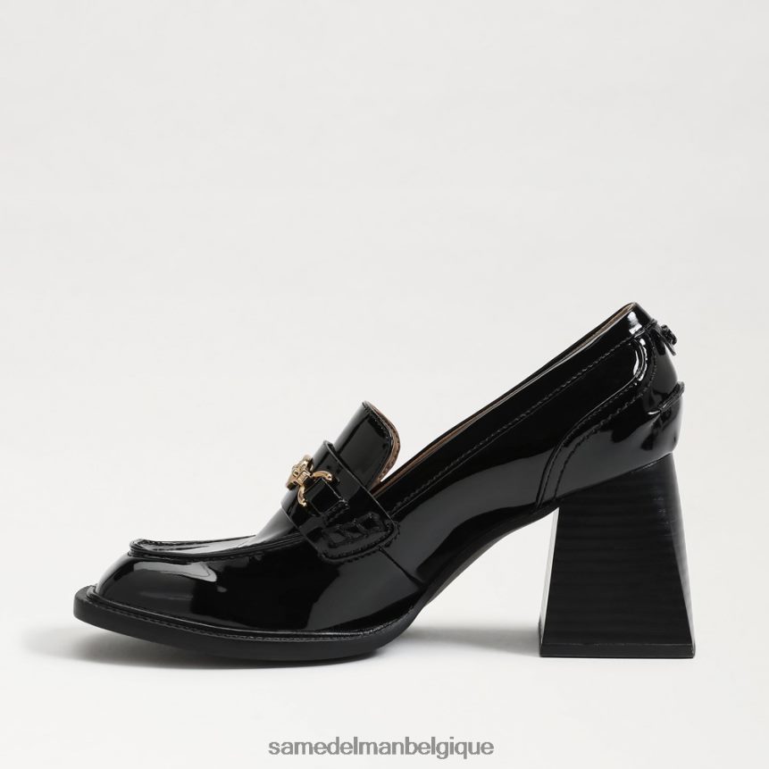 mocassins à talon bloc quincy Sam Edelman femmes vernis noir JZ0XZ0631 chaussure
