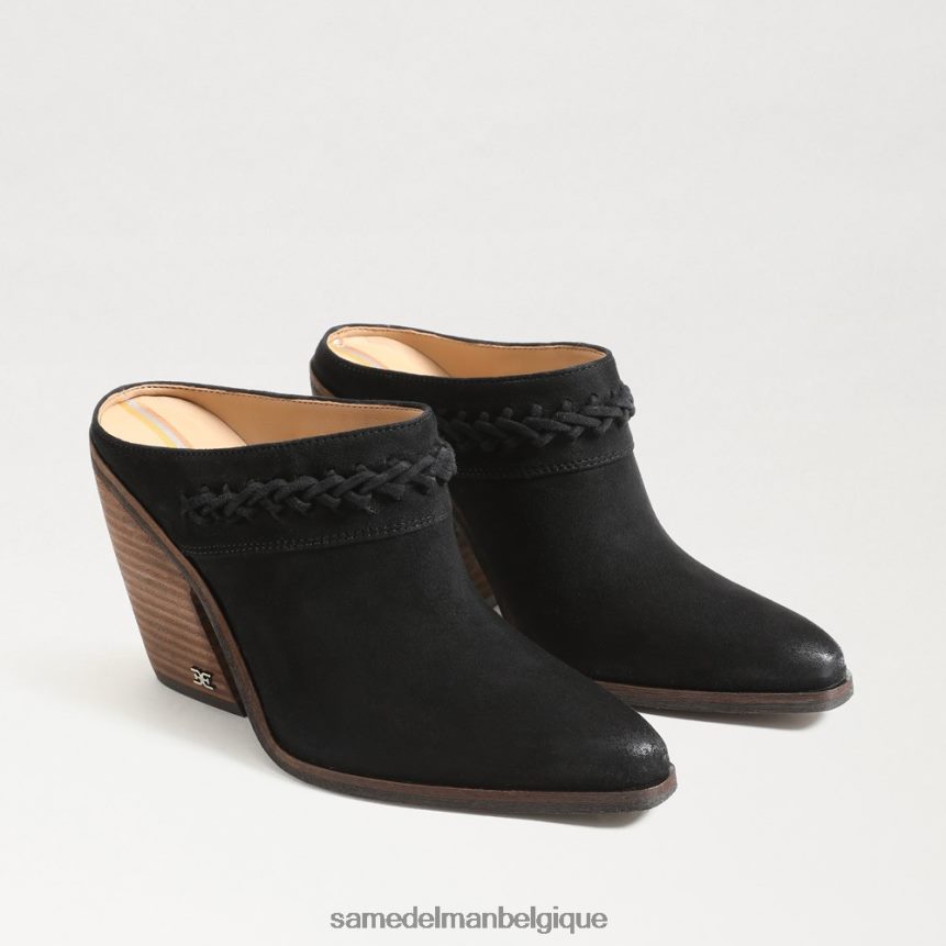 Alison Western Mule Sam Edelman femmes Suède noir JZ0XZ0882 chaussure