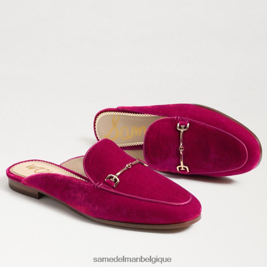 Linnie Bit Mule Sam Edelman femmes velours framboise JZ0XZ074 chaussure