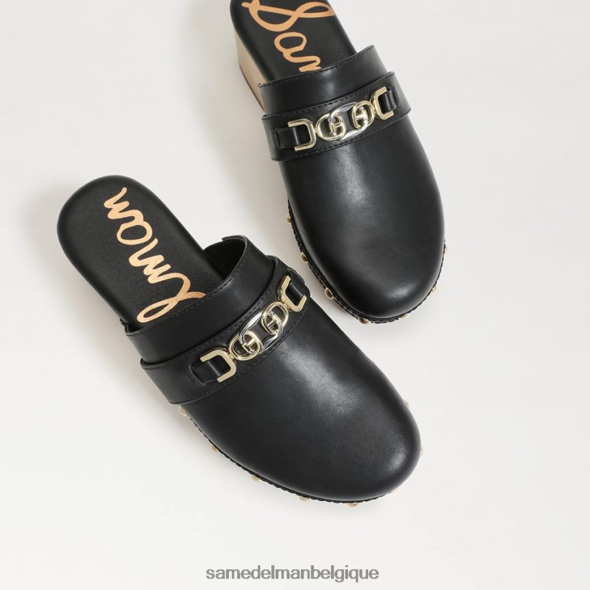 kaye sabot Sam Edelman femmes Cuir noir JZ0XZ0442 chaussure