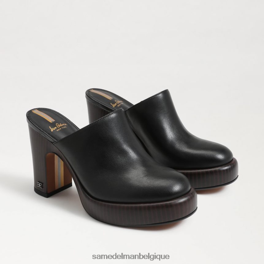 mule à talon shiloh Sam Edelman femmes Cuir noir JZ0XZ0714 chaussure