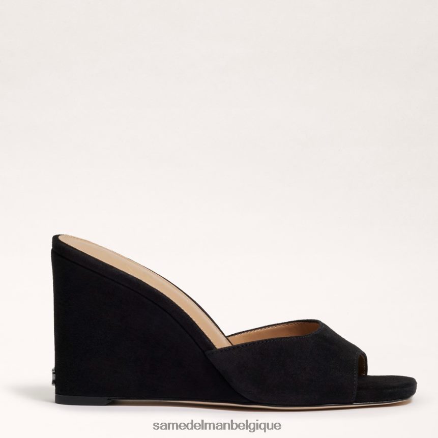 sandale compensée merrick Sam Edelman femmes Suède noir JZ0XZ0613 chaussure