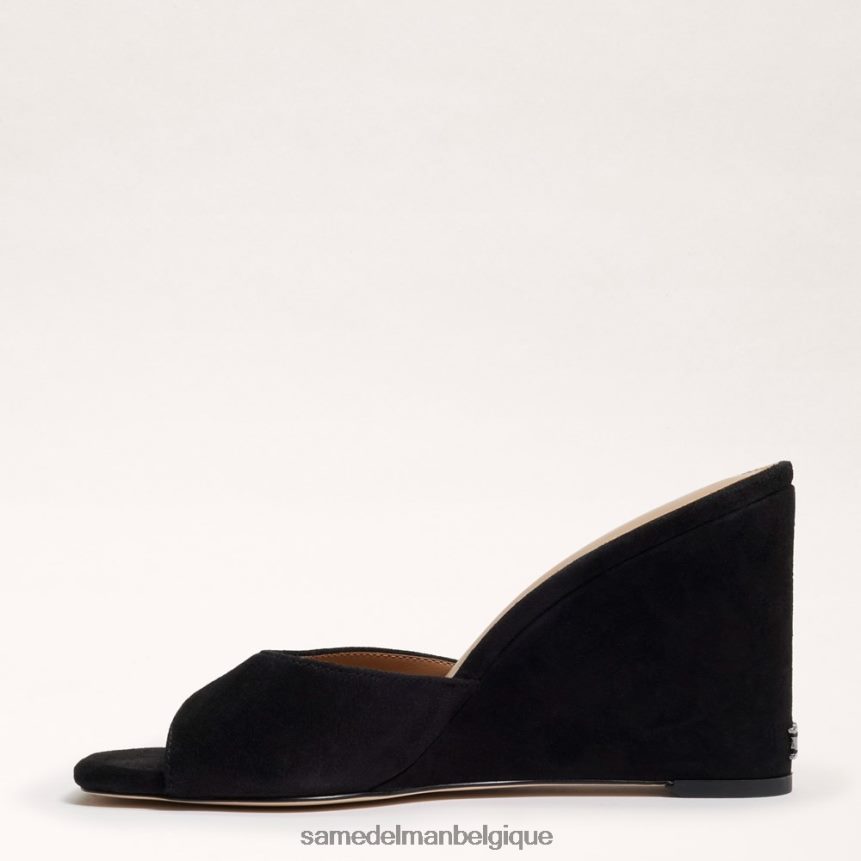 sandale compensée merrick Sam Edelman femmes Suède noir JZ0XZ0613 chaussure