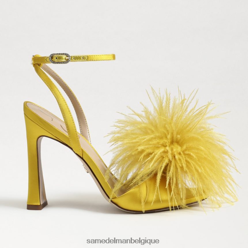 talon en plumes de Léon Sam Edelman femmes ocre satiné JZ0XZ0849 chaussure