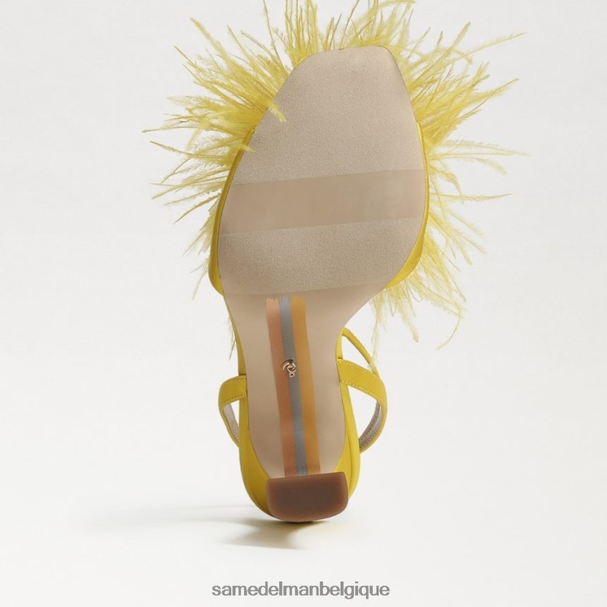 talon en plumes de Léon Sam Edelman femmes ocre satiné JZ0XZ0849 chaussure