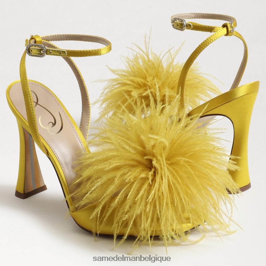talon en plumes de Léon Sam Edelman femmes ocre satiné JZ0XZ0849 chaussure