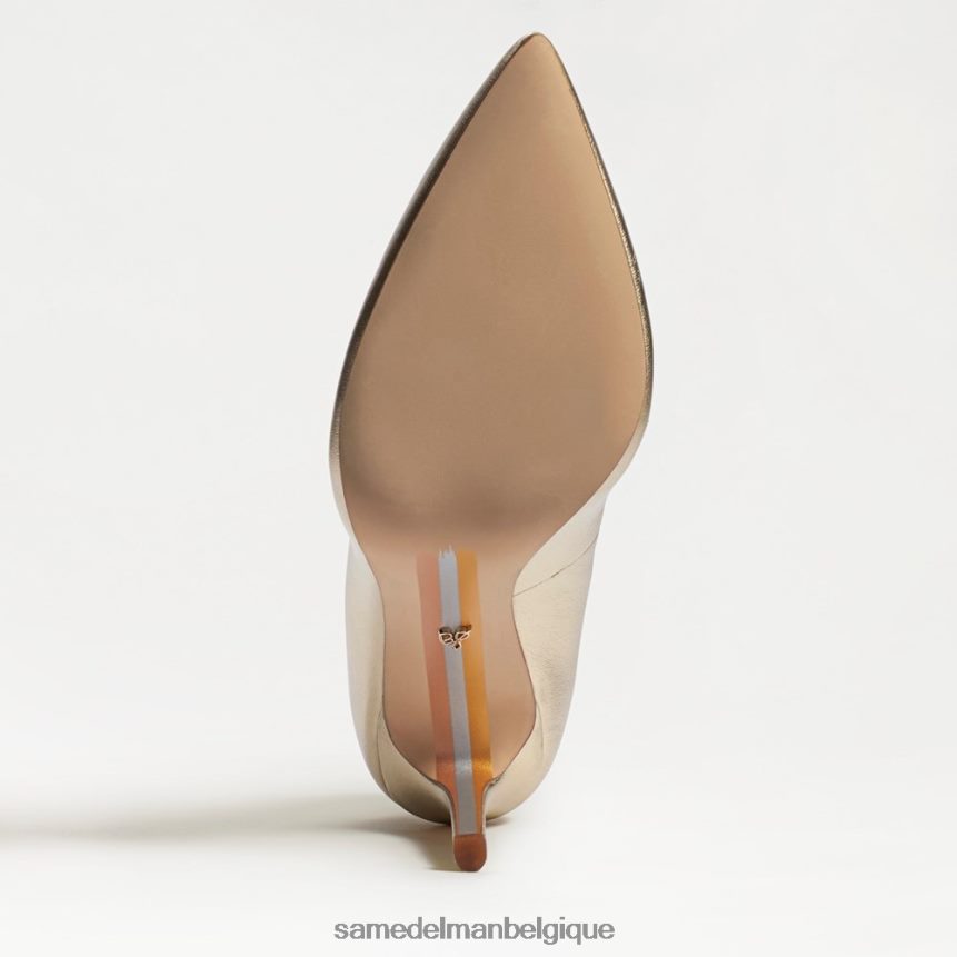 talon noisette à bout pointu Sam Edelman femmes cuir doré clair JZ0XZ0147 chaussure