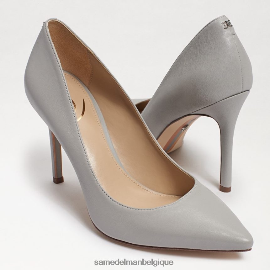 talon noisette à bout pointu Sam Edelman femmes cuir gris galet JZ0XZ0151 chaussure