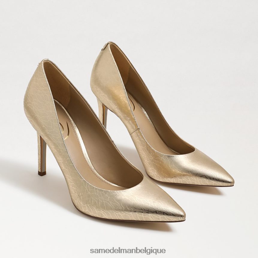 talon noisette à bout pointu Sam Edelman femmes cuir à la feuille d'or JZ0XZ0152 chaussure