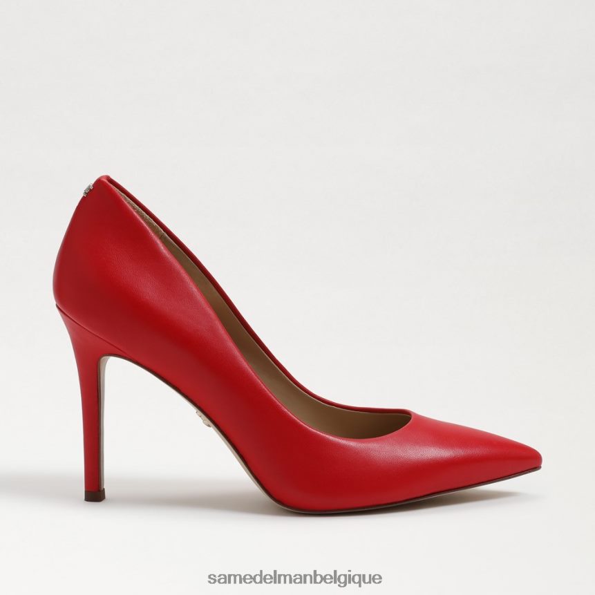 talon noisette à bout pointu Sam Edelman femmes cuir rouge parisien JZ0XZ0137 chaussure