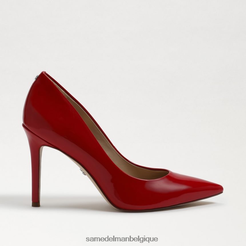 talon noisette à bout pointu Sam Edelman femmes cuir verni rouge rubis JZ0XZ0161 chaussure