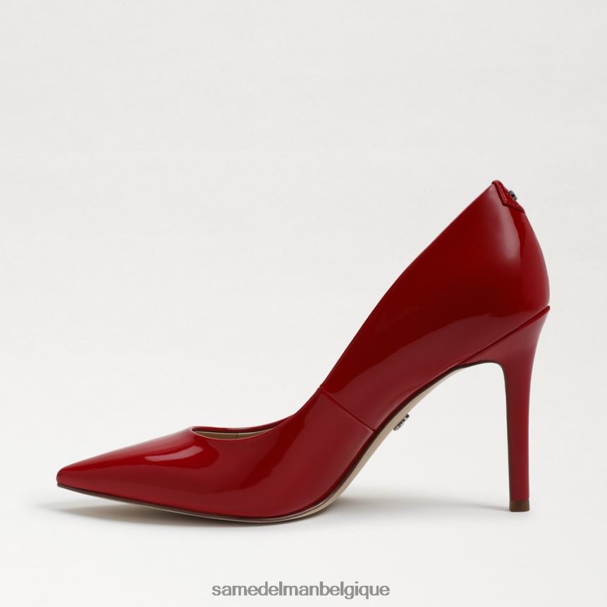 talon noisette à bout pointu Sam Edelman femmes cuir verni rouge rubis JZ0XZ0161 chaussure