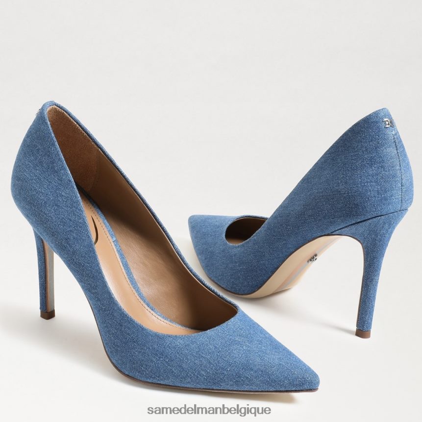 talon noisette à bout pointu Sam Edelman femmes indigo lavé JZ0XZ0141 chaussure