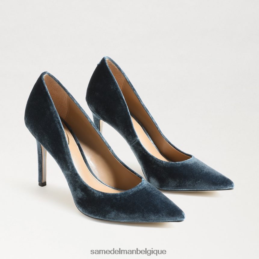 talon noisette à bout pointu Sam Edelman femmes velours saphir profond JZ0XZ0170 chaussure