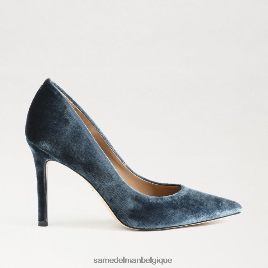 talon noisette à bout pointu Sam Edelman femmes velours saphir profond JZ0XZ0170 chaussure