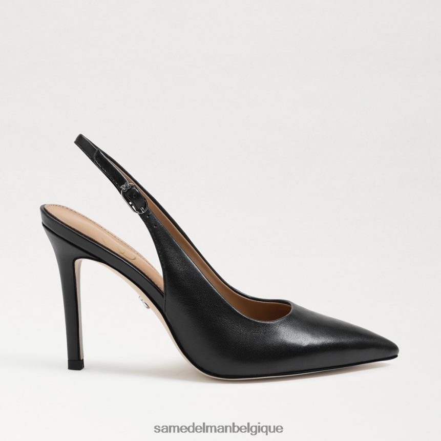 escarpin à bride arrière noisette Sam Edelman femmes Cuir noir JZ0XZ0662 chaussure