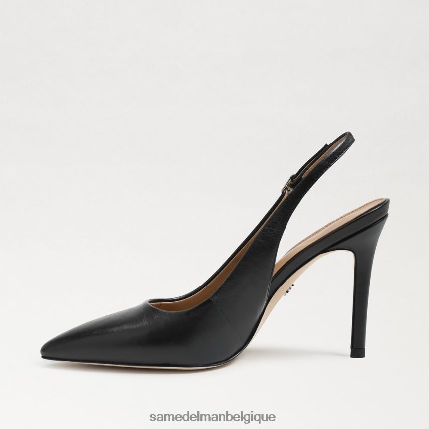 escarpin à bride arrière noisette Sam Edelman femmes Cuir noir JZ0XZ0662 chaussure