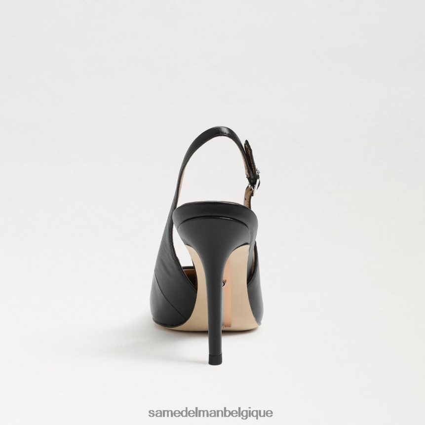 escarpin à bride arrière noisette Sam Edelman femmes Cuir noir JZ0XZ0662 chaussure