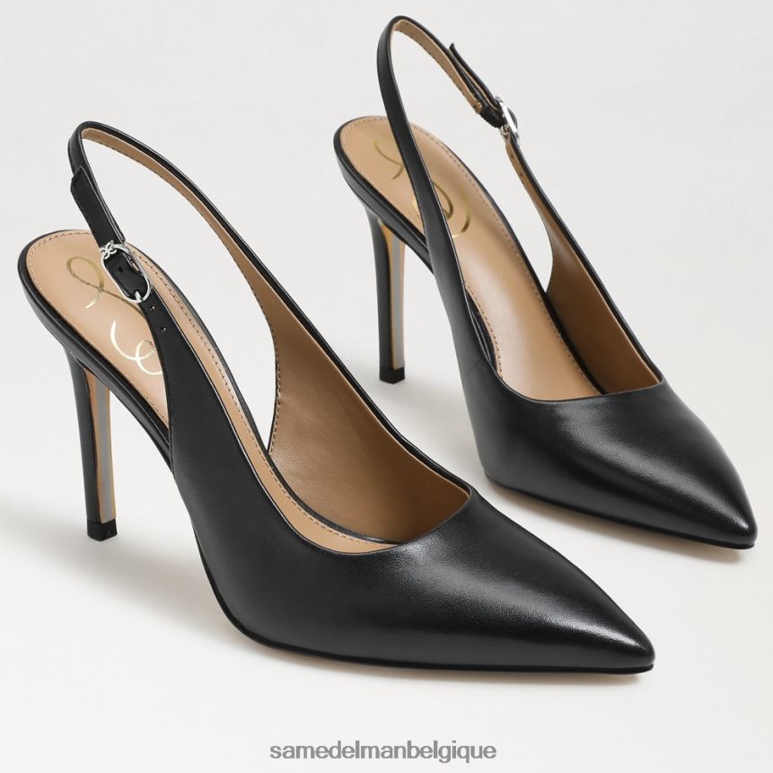 escarpin à bride arrière noisette Sam Edelman femmes Cuir noir JZ0XZ0662 chaussure