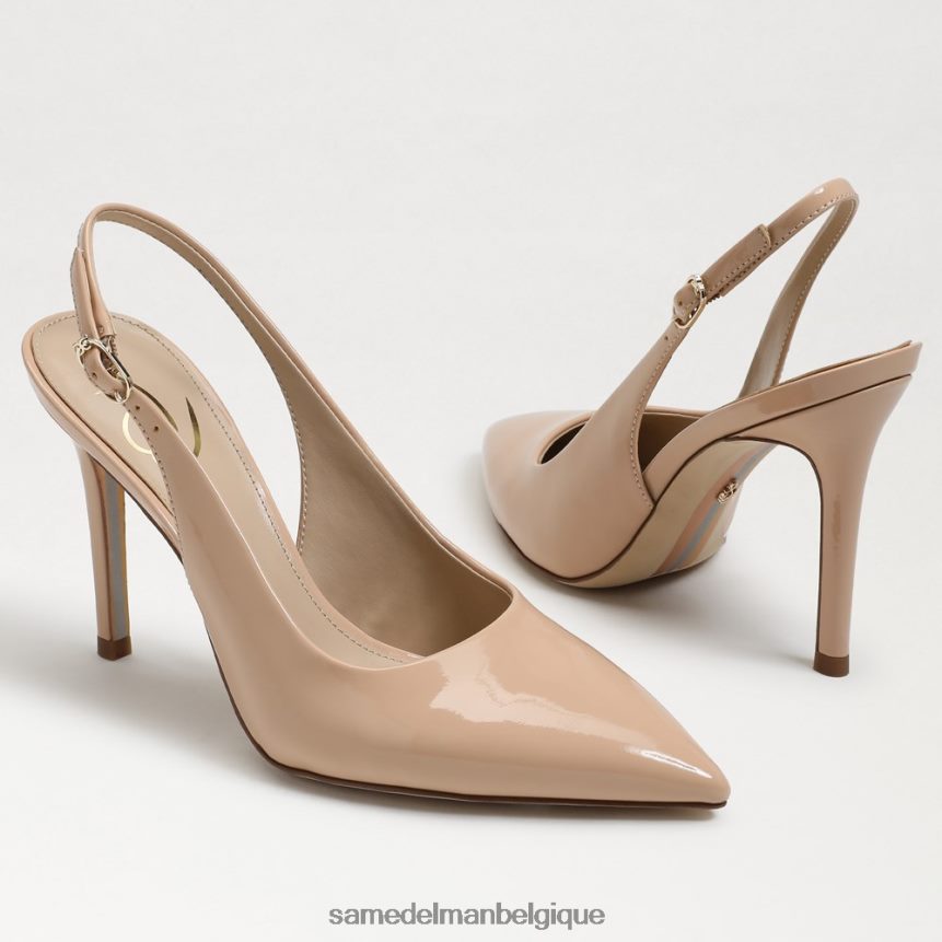 escarpin à bride arrière noisette Sam Edelman femmes vernis beige blush JZ0XZ0665 chaussure