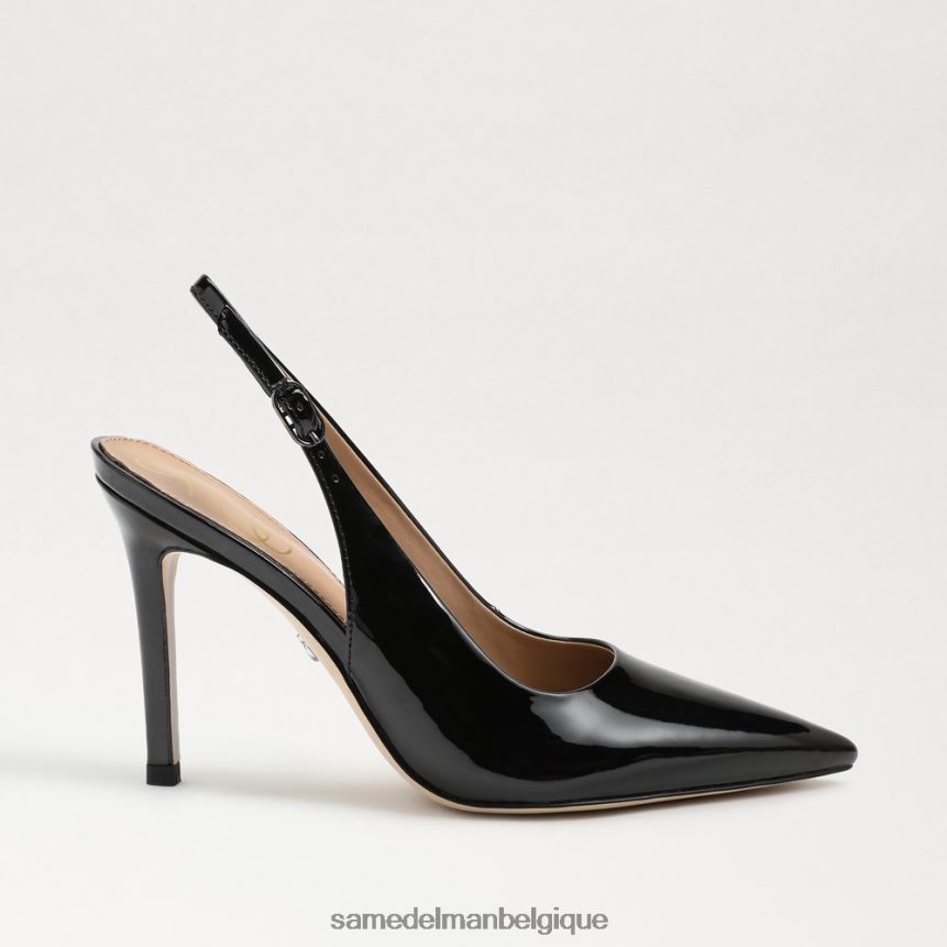 escarpin à bride arrière noisette Sam Edelman femmes vernis noir JZ0XZ0663 chaussure