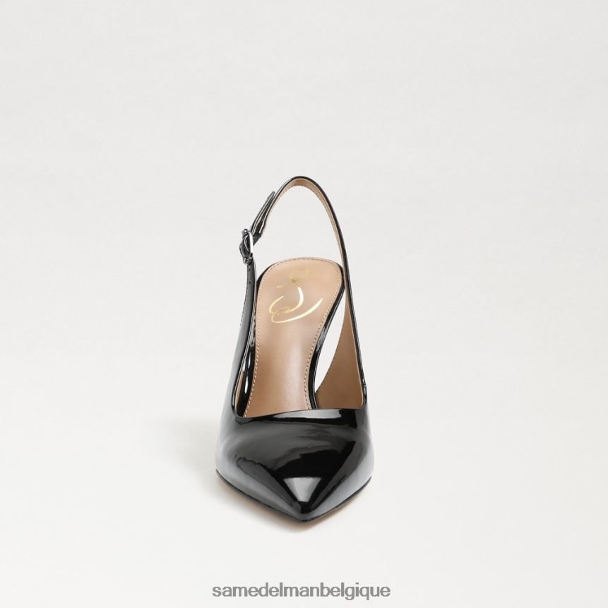 escarpin à bride arrière noisette Sam Edelman femmes vernis noir JZ0XZ0663 chaussure