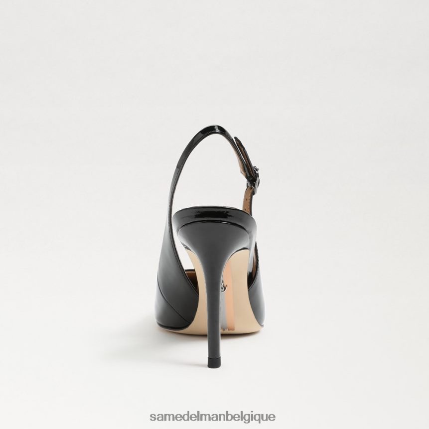 escarpin à bride arrière noisette Sam Edelman femmes vernis noir JZ0XZ0663 chaussure