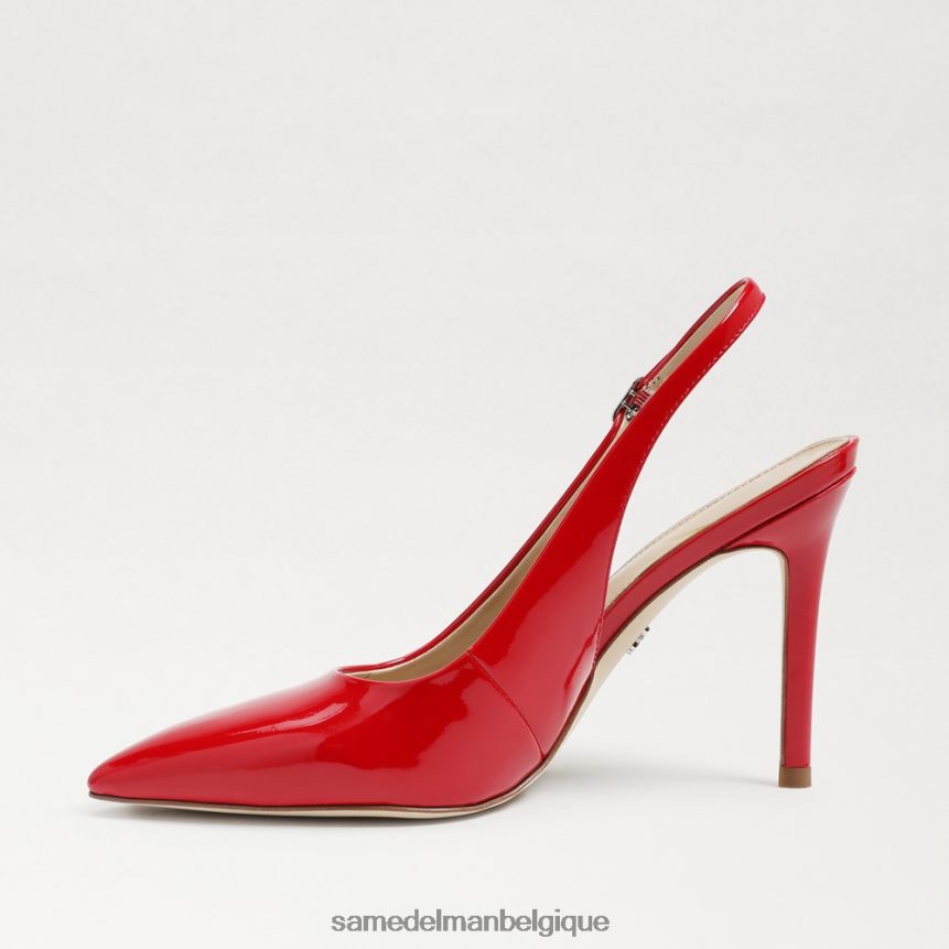 escarpin à bride arrière noisette Sam Edelman femmes vernis rouge rubis JZ0XZ0664 chaussure