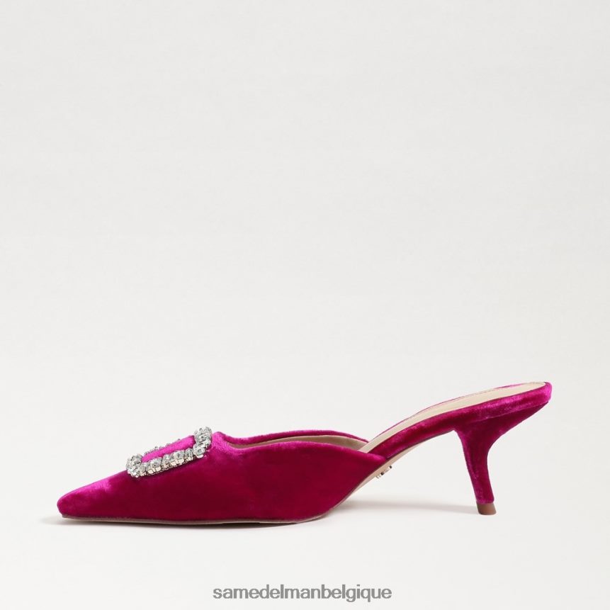 mule brit à petit talon Sam Edelman femmes velours framboise JZ0XZ0431 chaussure