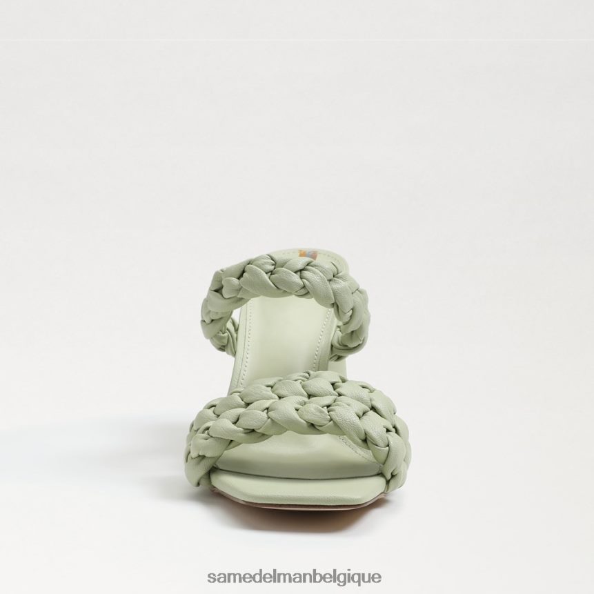 mules à talons carrés Kendra Sam Edelman femmes cuir pistache JZ0XZ0803 chaussure