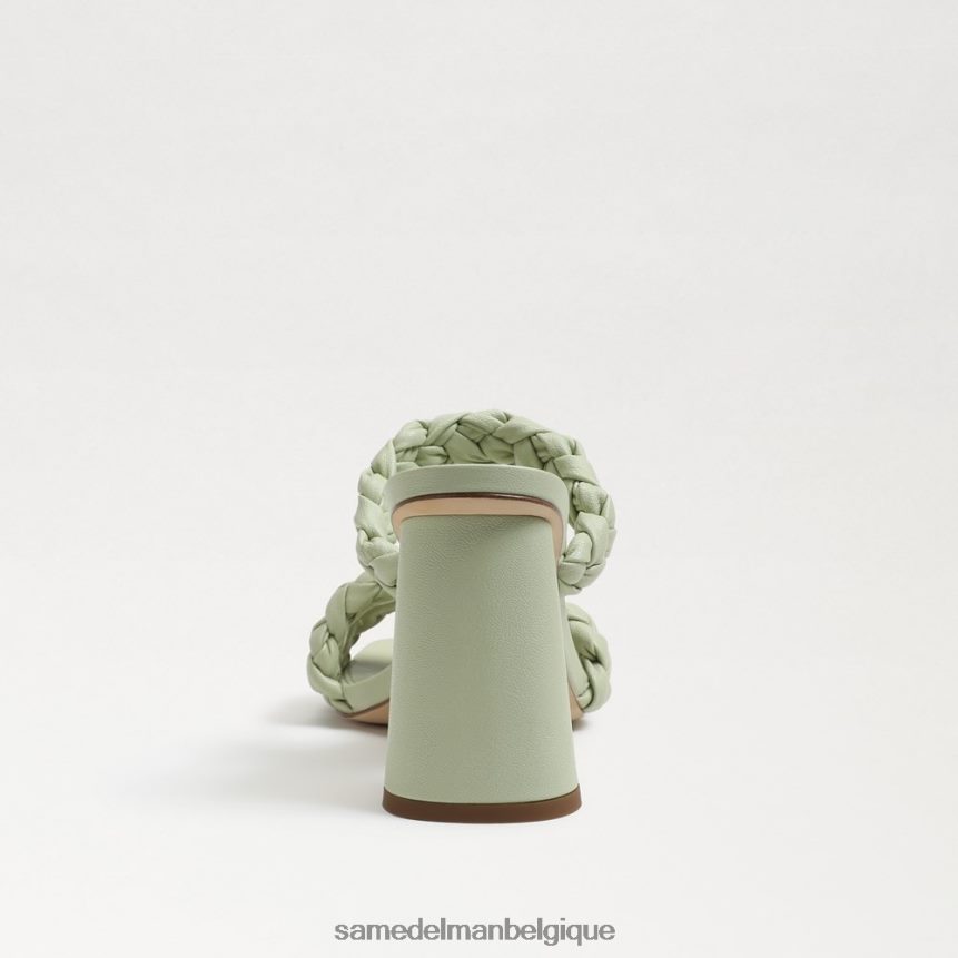 mules à talons carrés Kendra Sam Edelman femmes cuir pistache JZ0XZ0803 chaussure