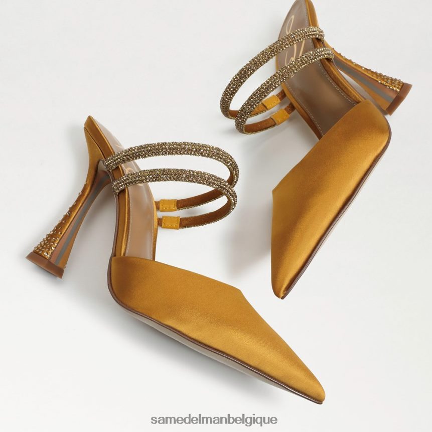 pompe mule agustina Sam Edelman femmes satin jaune doré JZ0XZ0955 chaussure