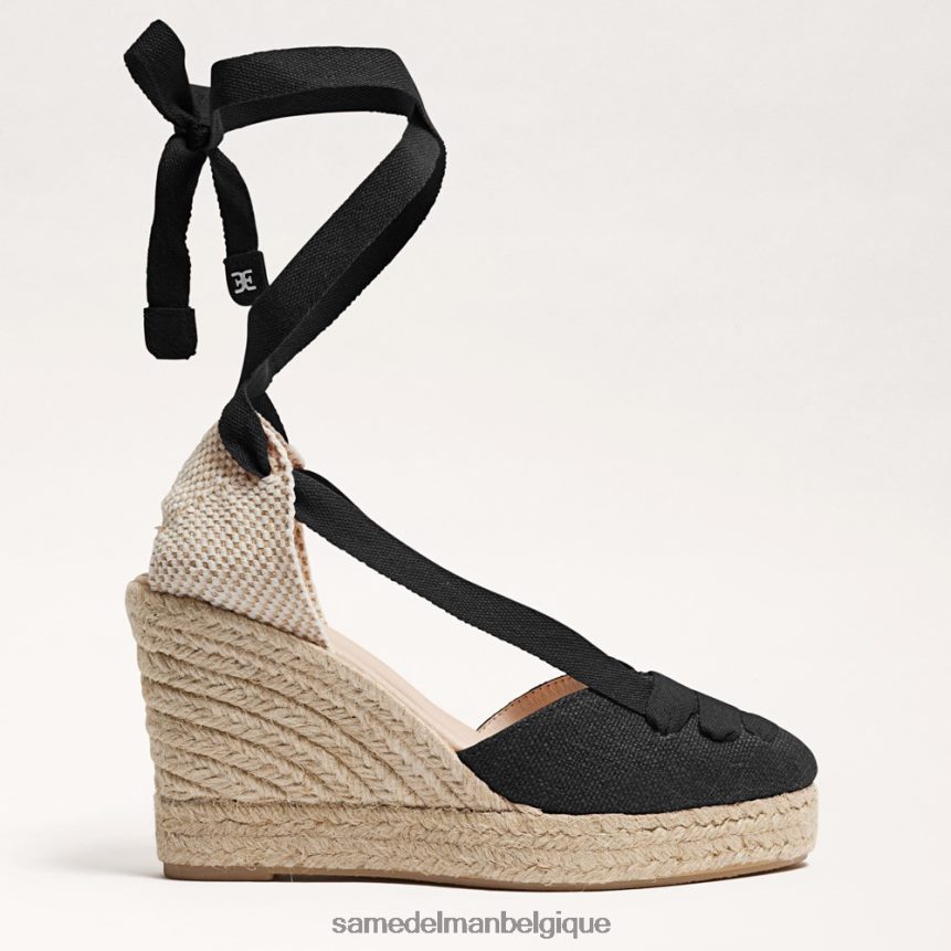 sandale compensée espadrille margherita Sam Edelman femmes Suède noir JZ0XZ087 chaussure