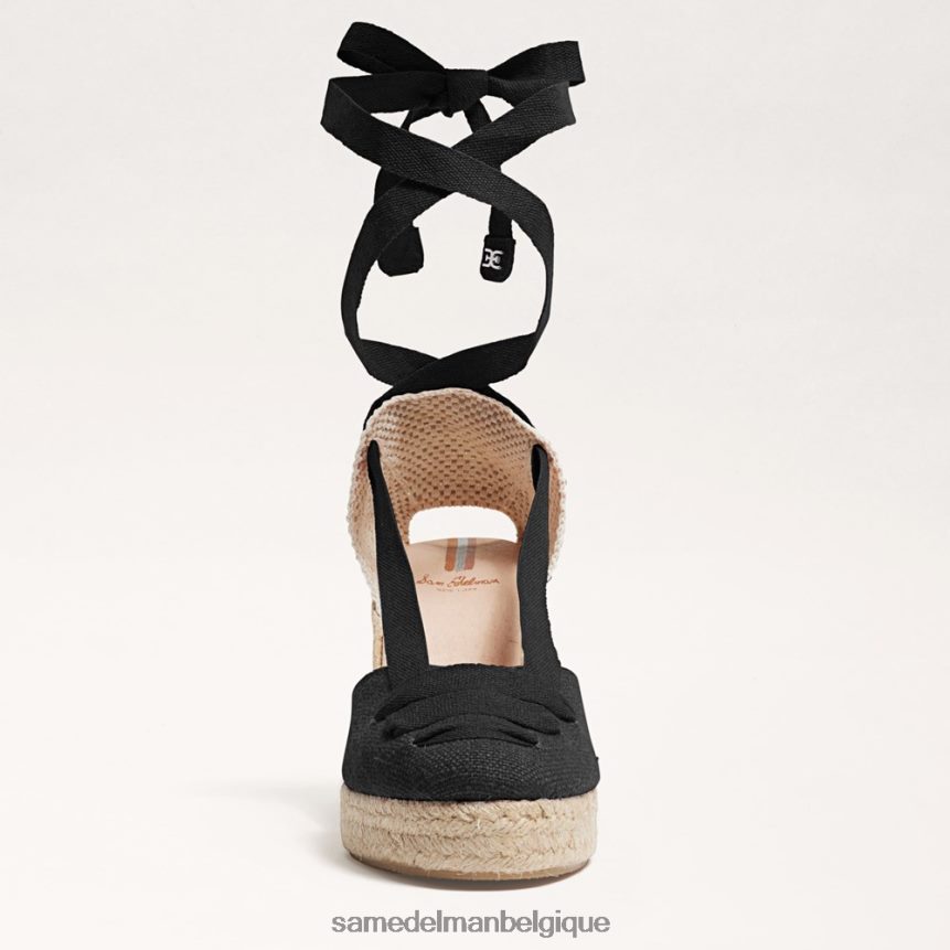 sandale compensée espadrille margherita Sam Edelman femmes Suède noir JZ0XZ087 chaussure