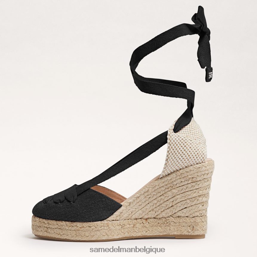 sandale compensée espadrille margherita Sam Edelman femmes Suède noir JZ0XZ087 chaussure