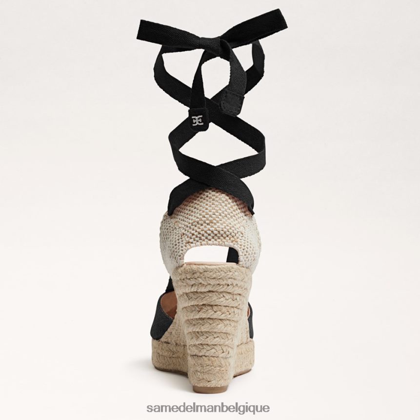 sandale compensée espadrille margherita Sam Edelman femmes Suède noir JZ0XZ087 chaussure