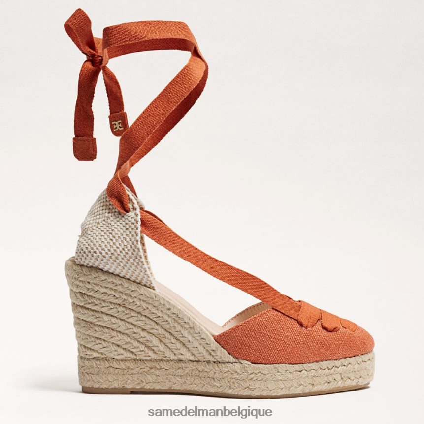 sandale compensée espadrille margherita Sam Edelman femmes orange brûlée JZ0XZ086 chaussure