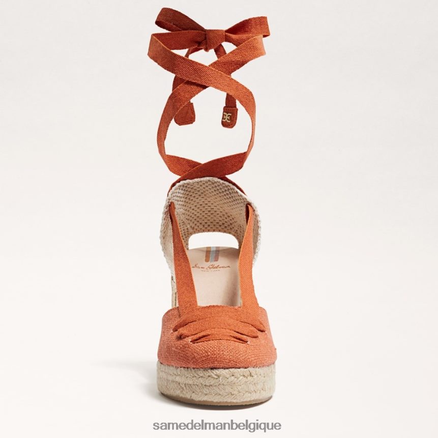 sandale compensée espadrille margherita Sam Edelman femmes orange brûlée JZ0XZ086 chaussure