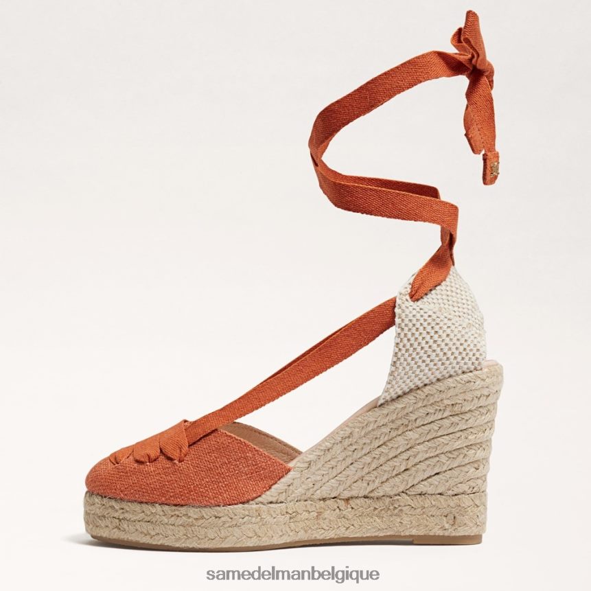 sandale compensée espadrille margherita Sam Edelman femmes orange brûlée JZ0XZ086 chaussure