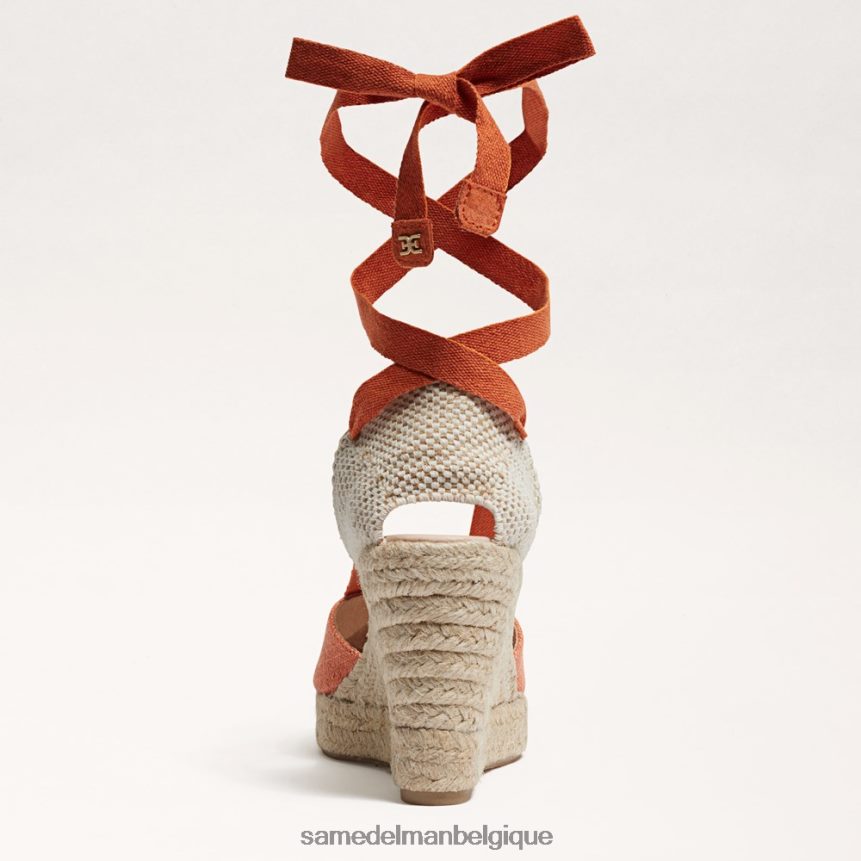 sandale compensée espadrille margherita Sam Edelman femmes orange brûlée JZ0XZ086 chaussure