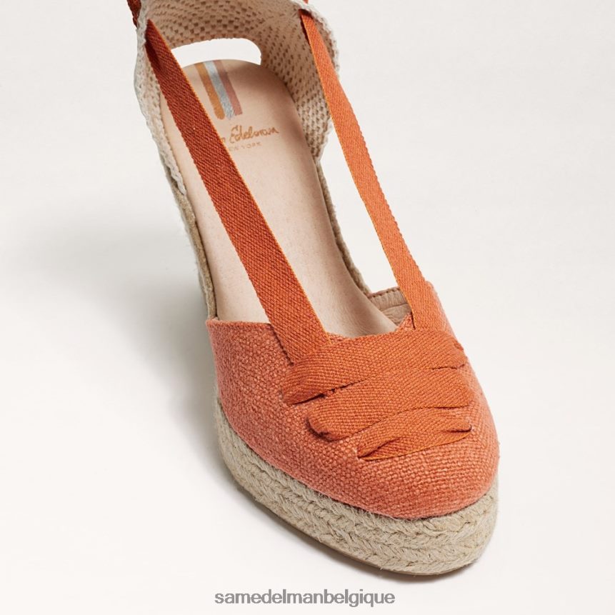 sandale compensée espadrille margherita Sam Edelman femmes orange brûlée JZ0XZ086 chaussure
