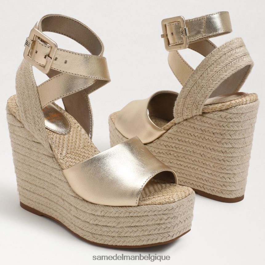 sandale compensée espadrille vada Sam Edelman femmes feuille d'or JZ0XZ0383 chaussure