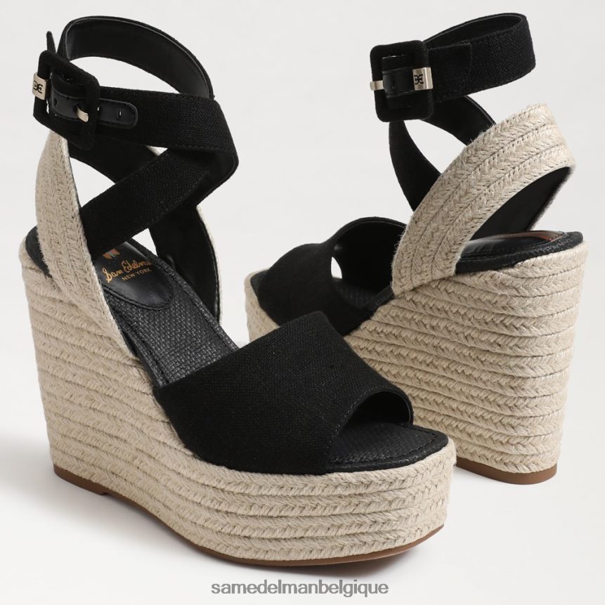 sandale compensée espadrille vada Sam Edelman femmes noir JZ0XZ0381 chaussure