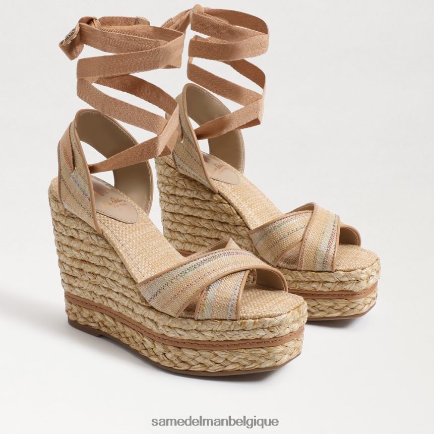 sandale compensée espadrille vaughn Sam Edelman femmes raphia multi naturel JZ0XZ0244 chaussure