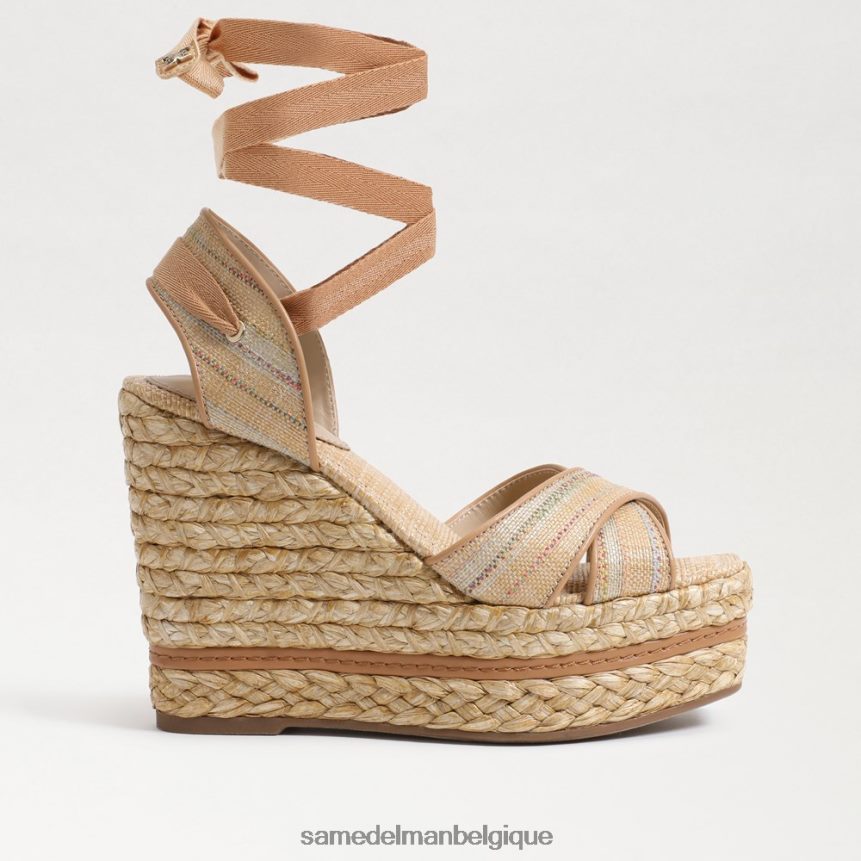sandale compensée espadrille vaughn Sam Edelman femmes raphia multi naturel JZ0XZ0244 chaussure