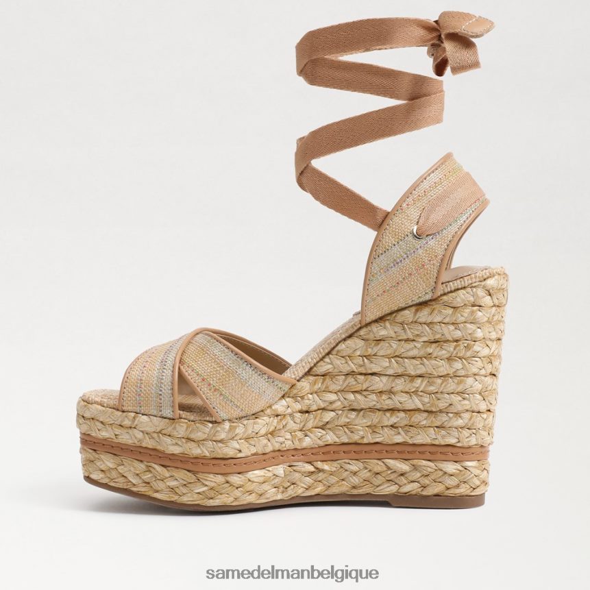 sandale compensée espadrille vaughn Sam Edelman femmes raphia multi naturel JZ0XZ0244 chaussure