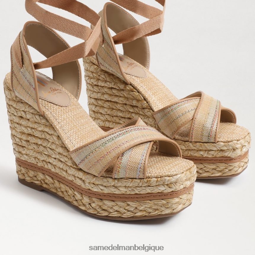 sandale compensée espadrille vaughn Sam Edelman femmes raphia multi naturel JZ0XZ0244 chaussure